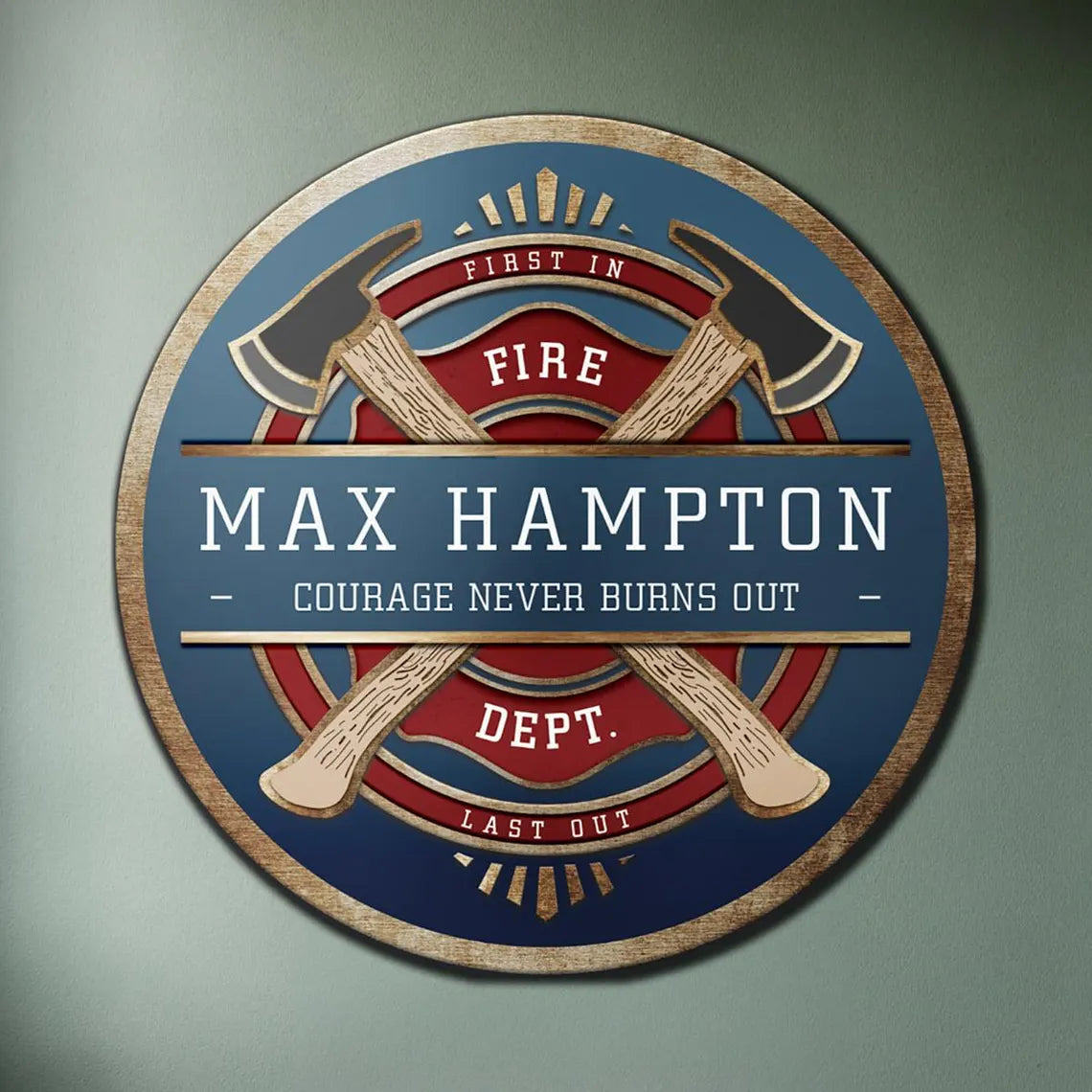 Personalized Firefighter Wood Sign - Fireman Sign