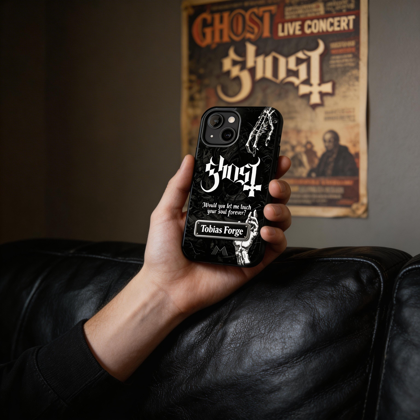 Rock Your Style – Customizable Nameplate Ghost Phone Case