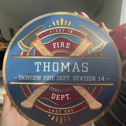 Personalized Firefighter Wood Sign - Fireman Sign