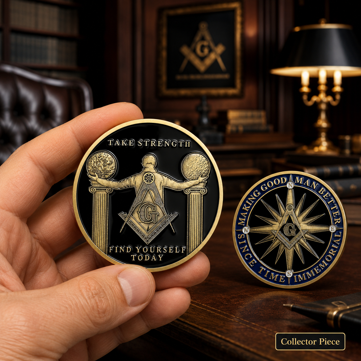 Masonic Making Good Man Better Challenge Coin – Double-Sided Freemason Collectible Gift