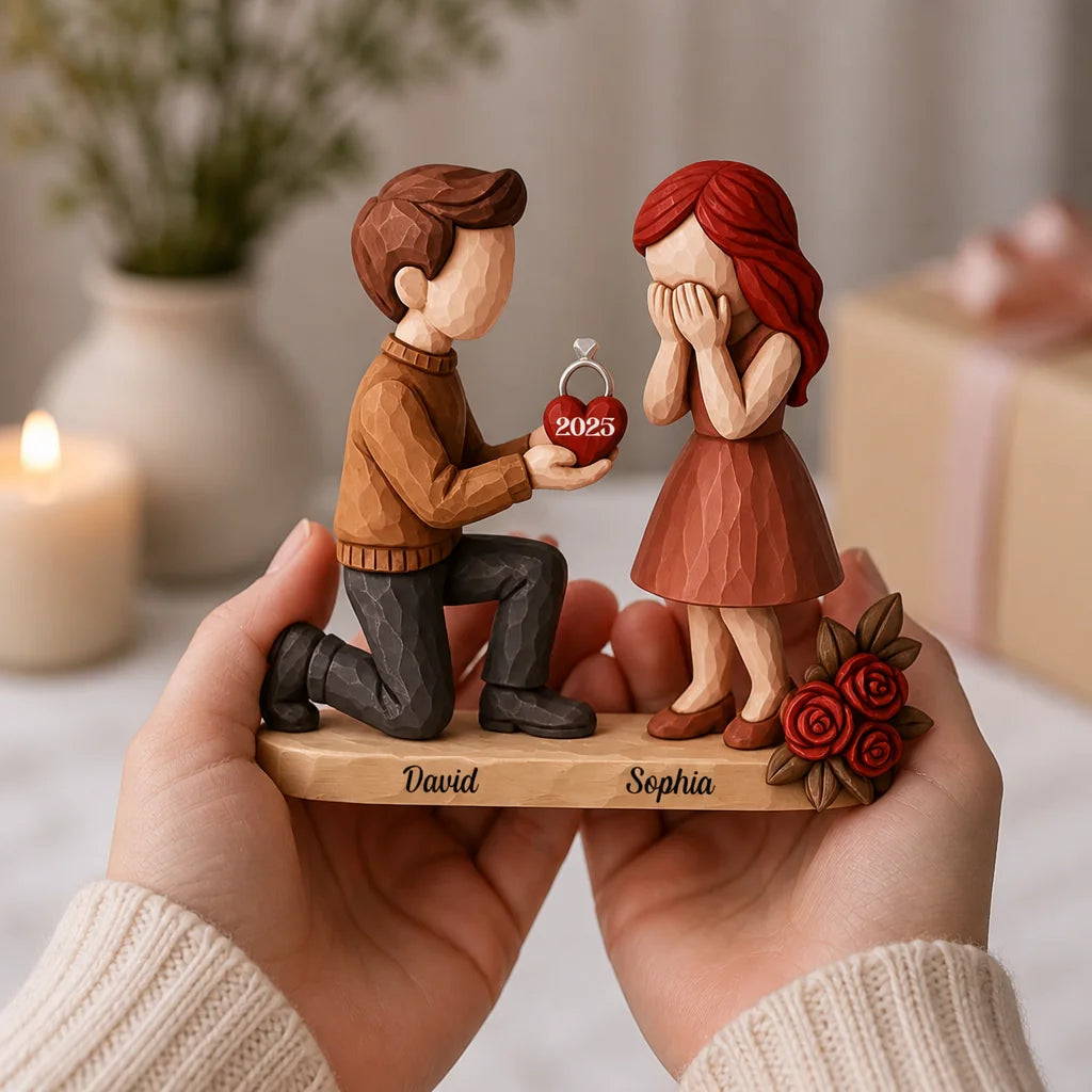 Custom Wooden Proposal Plaque - Personalized Newly Engaged Gifts For Couples - Forever Starts Today