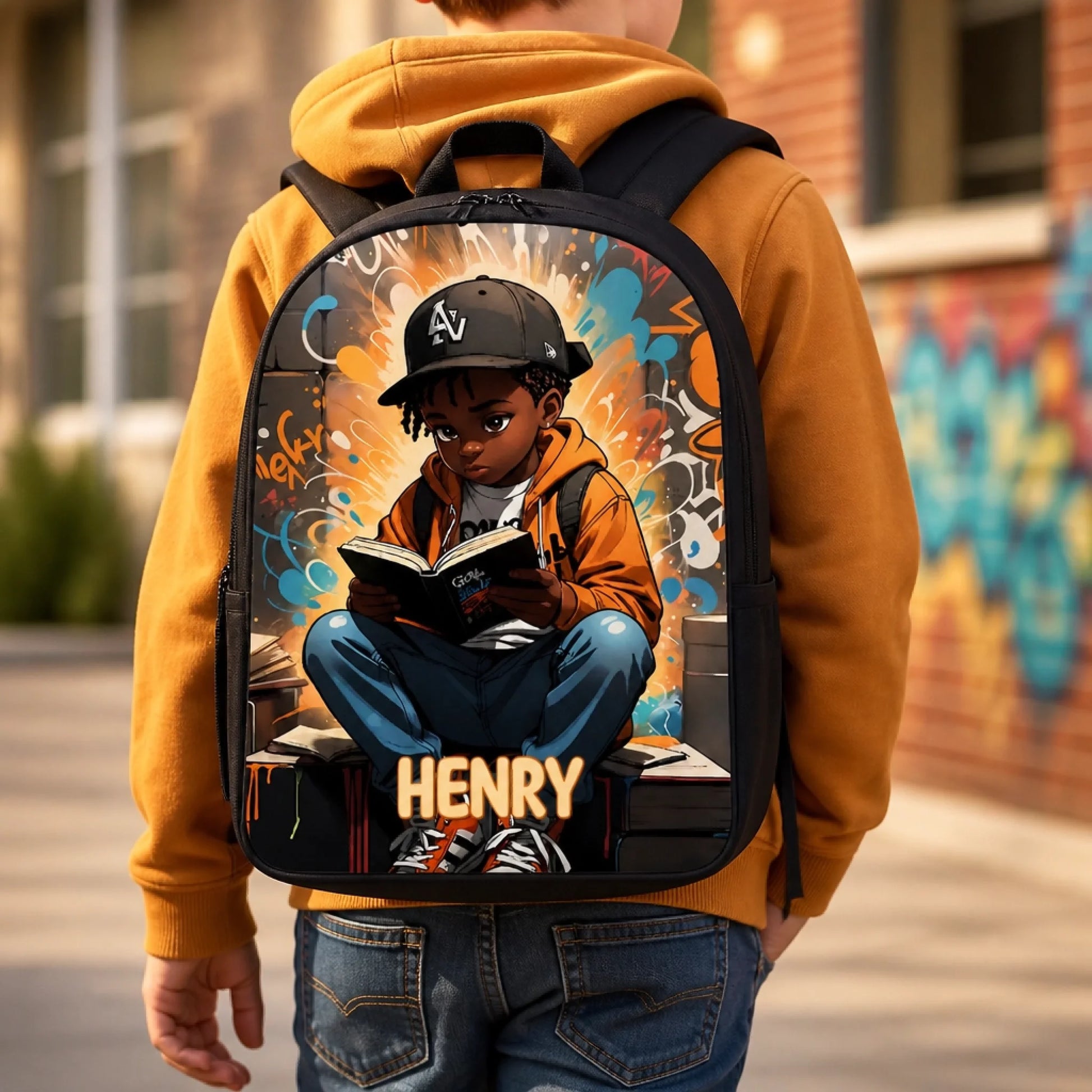 Custom Afro Art Backpack - Personalized Fashion Bag Gift