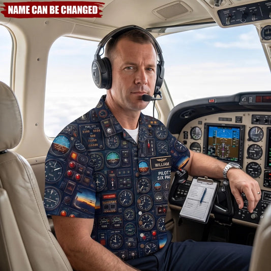 Custom Pilot Hawaiian Shirt - Personalized Aviation Gifts For Pilots - Born To Fly