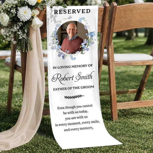Custom Wedding Chair Sign - Personalized Memorial Gifts For Bride & Groom - Your Love Lives Forever