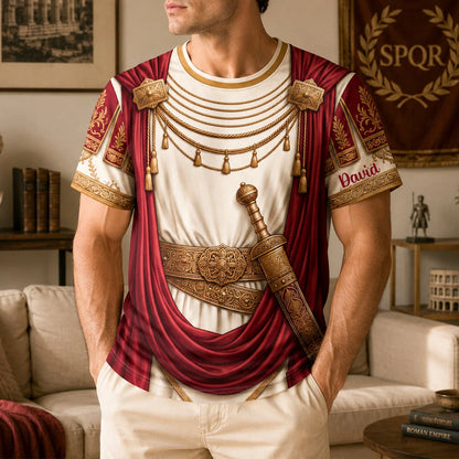 Custom Roman Warrior T-Shirt - Personalized Birthday Gifts For Men - Strength Of The Empire