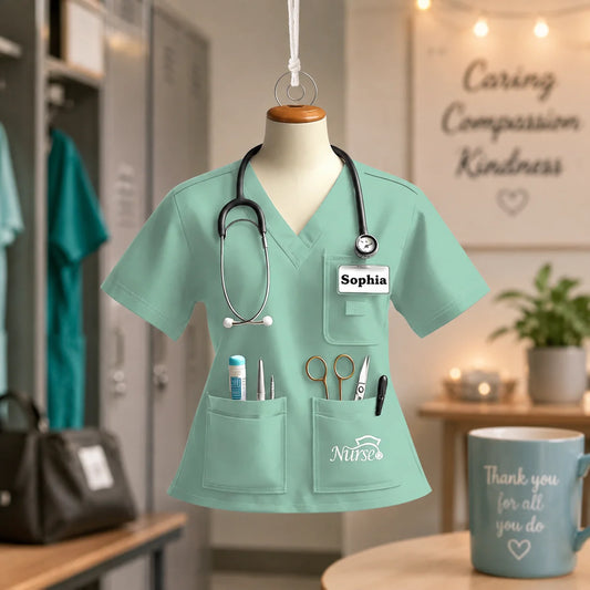 Custom Nurse Uniform Acrylic Ornament - Personalized Gifts For Nurses - Heart Behind The Scrubs