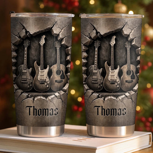 Custom Guitar Lover Tumbler - Personalized Gifts For Guitarists & Musicians - Music Is The Soul Of Life