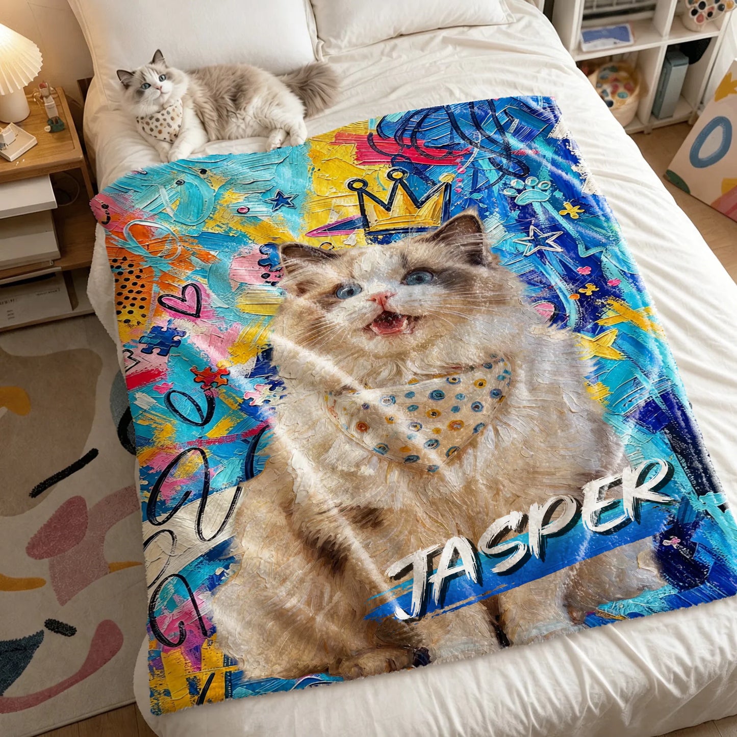 Custom Pet Portrait Blanket - Personalized Gifts For Pet Parents - Turn Their Faces Into Art