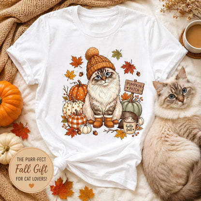 Custom Pet Photo Shirt - Personalized Fall Gifts For Dog & Cat Lovers - Pumpkin Patch Paws
