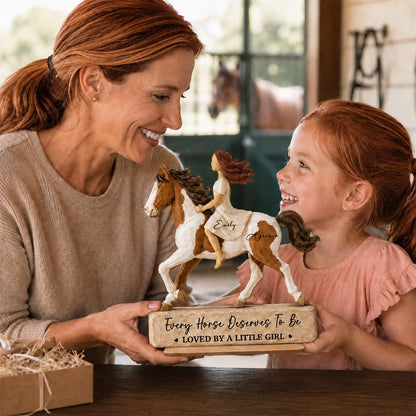 Custom Woman & Horse Wooden Plaque - Personalized Equestrian Gifts For Her - Where My Heart Runs Wild