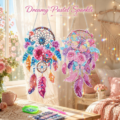 🦋DIY Crystal Dreamcatcher Suncatcher Kit - Sparkling Butterfly & Floral Hanging Window Decor