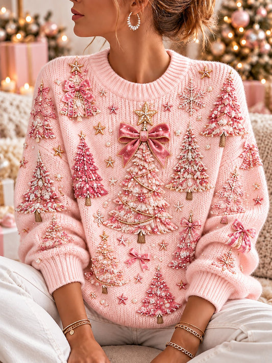 Women'S Christmas Print Crew Neck Long-Sleeve Sweatshirt