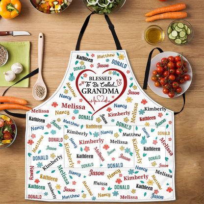 Blessed To Be Called Grandma Colorful - Personalized Apron With Pocket
