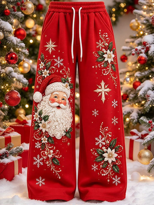 Women'S Christmas-Print Casual Trousers