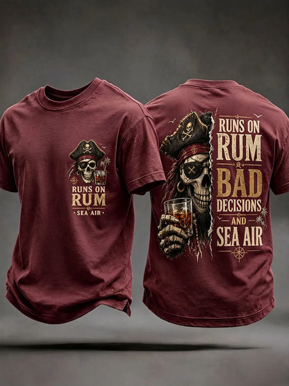 Men's 'Runs On Rum, Bad Decisions, And Sea Air' T-Shirts