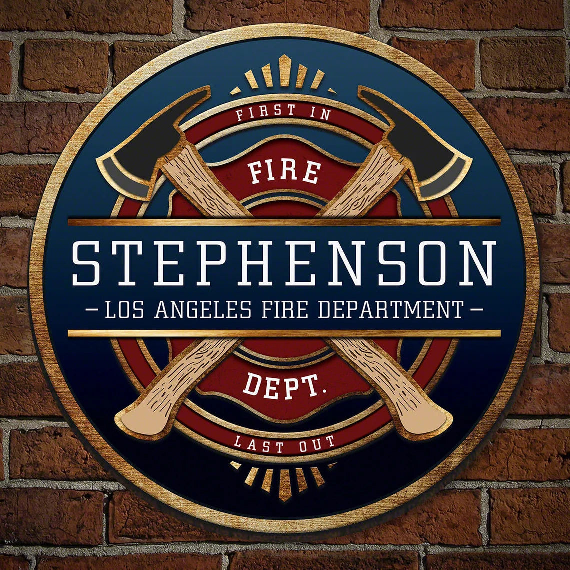 Personalized Firefighter Wood Sign - Fireman Sign