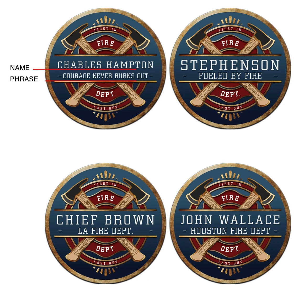 Personalized Firefighter Wood Sign - Fireman Sign