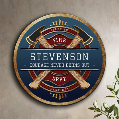 Personalized Firefighter Wood Sign - Fireman Sign