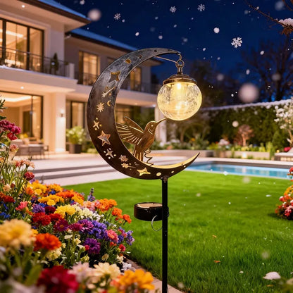 ✨ Hummingbird Moon Solar Garden Stake Light – Enchant Your Outdoor Space